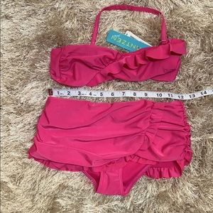 NWT Jantzen Girls bikini 2 pc swimsuit pink 12